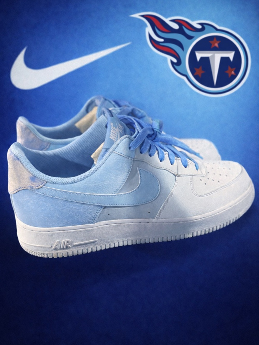 Nike Blue and White AF 1’s